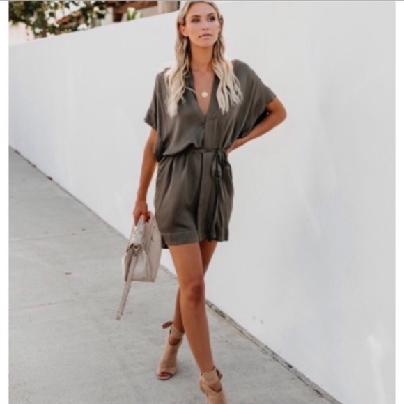 NWOT Boutique Kimono Dress - Olive Green - Picture 2 of 6